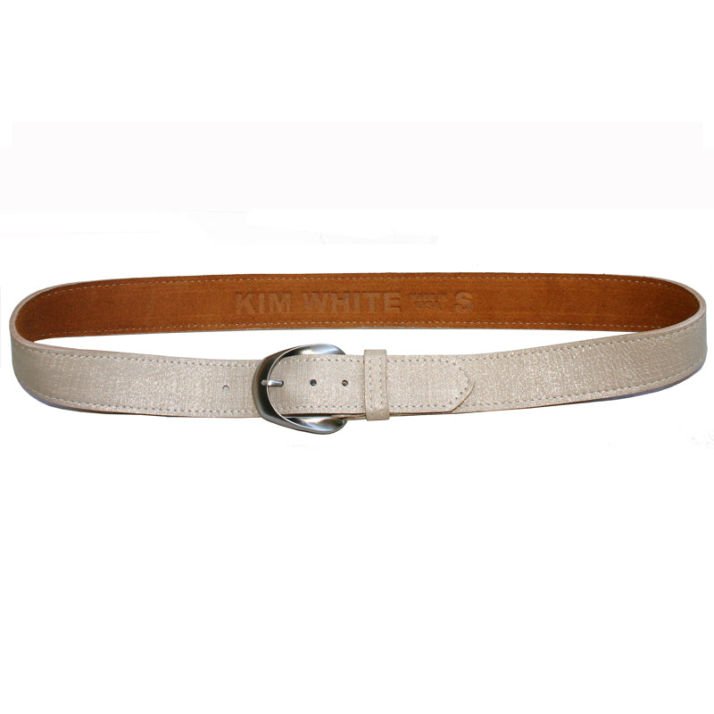 Inverted Ribbon -Ivory Brushed Metallic – Kim White Bags/Belts