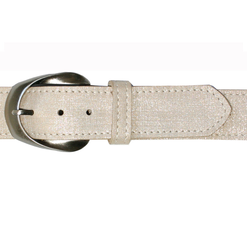 Inverted Ribbon -Ivory Brushed Metallic – Kim White Bags/Belts