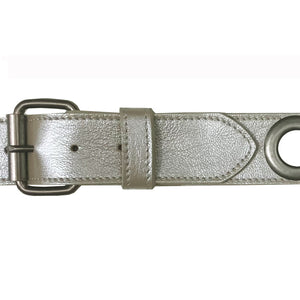 Grommet Belt - Cream wAntique Nickel