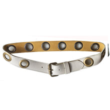 Load image into Gallery viewer, Grommet Belt - Cream Antique Brass
