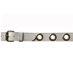 Grommet Belt - Cream Antique Brass
