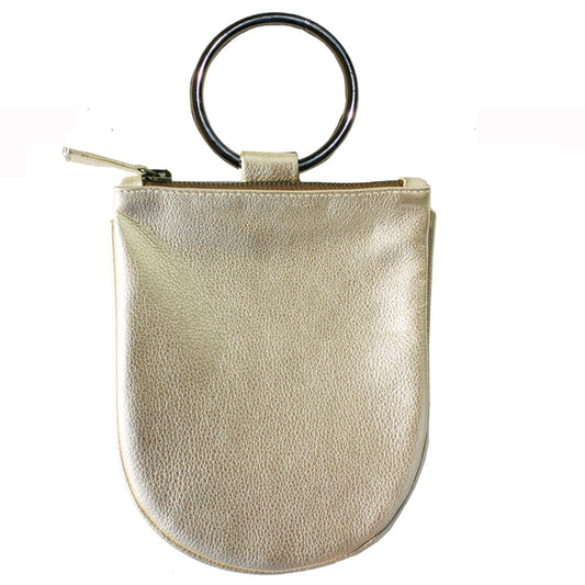 Mini Ring Wristlet - Ivory Metallic