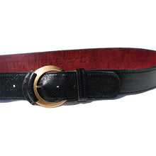 Load image into Gallery viewer, Leather-Tipped Belt - Black wAntique Brass
