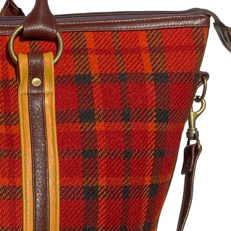 Weekender Travel Bag - Red & Orange Plaid