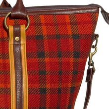 Load image into Gallery viewer, Weekender Travel Bag - Red &amp; Orange Plaid
