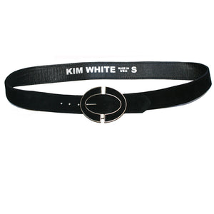 Oval Inlay - Black Suede