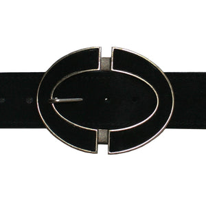 Oval Inlay - Black Suede