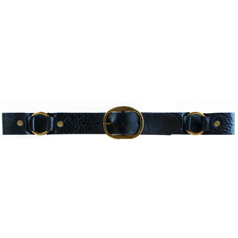 Pieced wRings - Black wAntique Brass