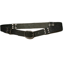 Load image into Gallery viewer, Pieced &amp; Riveted Belt - Black Animal
