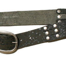 Load image into Gallery viewer, Pieced &amp; Riveted Belt - Black Animal
