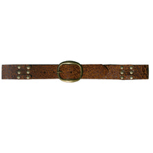 Load image into Gallery viewer, Pieced &amp; Riveted Belt - Cognac Animal
