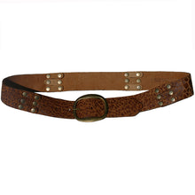 Load image into Gallery viewer, Pieced &amp; Riveted Belt - Cognac Animal
