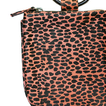 Load image into Gallery viewer, Mini Ring Wristlet - Pink &amp; Black Abstract Animal
