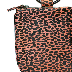 Mini Ring Wristlet - Pink & Black Abstract Animal