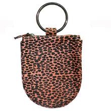 Load image into Gallery viewer, Mini Ring Wristlet - Pink &amp; Black Abstract Animal
