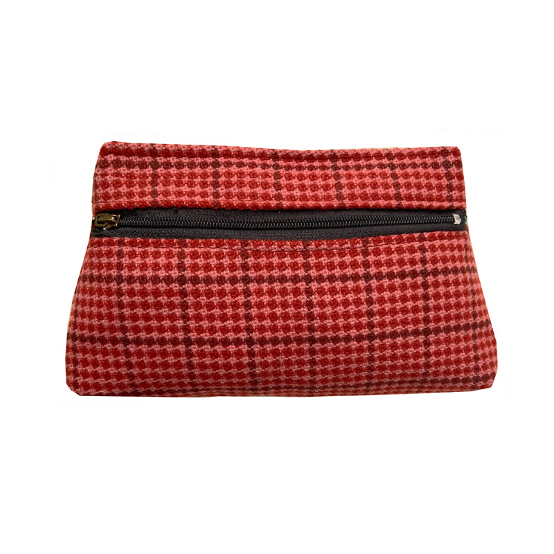 Cosmetic Bag - Pink Polka Dot Grid 1978