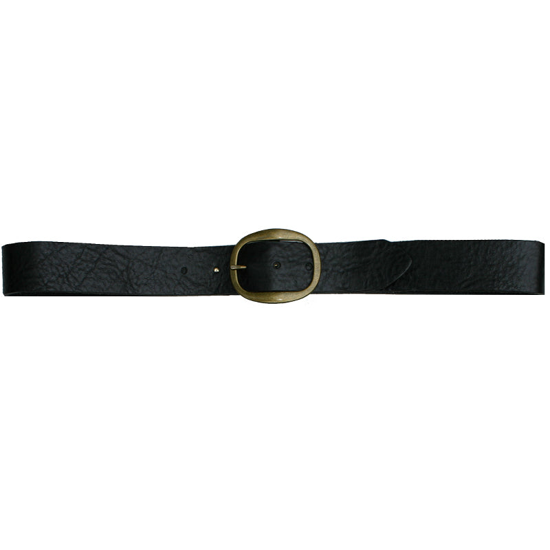 Heirloom Basic Belt - Dark Black with Antique Brass Buckle