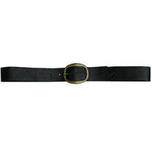 Load image into Gallery viewer, Heirloom Basic Belt - Dark Black with Antique Brass Buckle
