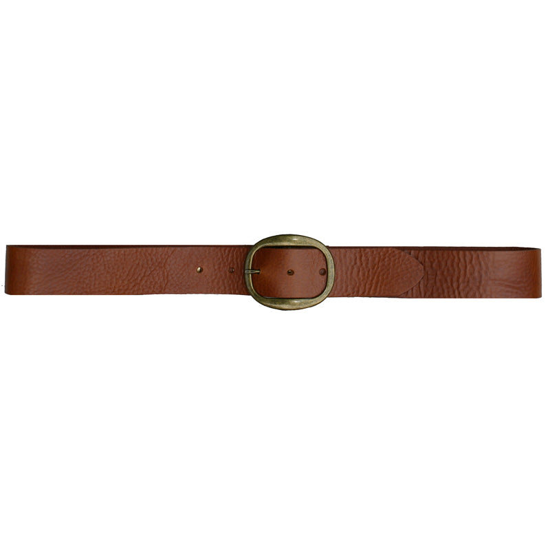 Heirloom Basic Belt - Cognac with Antique Brass Buckle