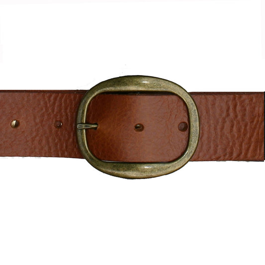 Heirloom Basic Belt - Cognac with Antique Brass Buckle