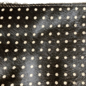 Ring Clutch - Black & White Polka Dot Fur