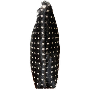 Ring Clutch - Black & White Polka Dot Fur
