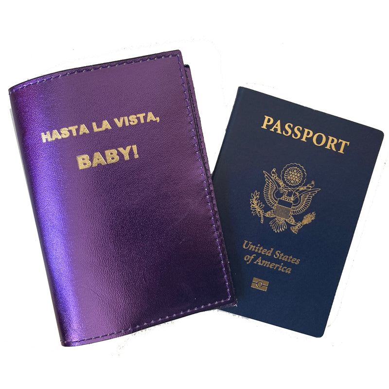 Passport Holder - Purple Metallic