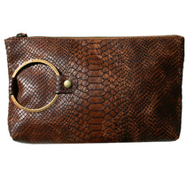Load image into Gallery viewer, Ring Clutch - Cognac Snake
