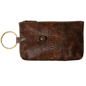 Ring Clutch - Cognac Snake