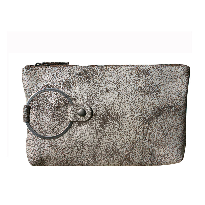 Ring Clutch - Crackle White