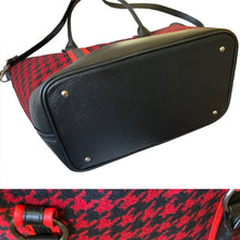 Load image into Gallery viewer, Weekender Travel Bag - Black &amp; Red Herringbone
