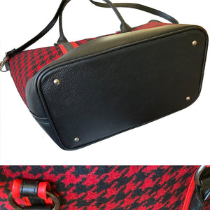 Weekender Travel Bag - Black & Red Herringbone