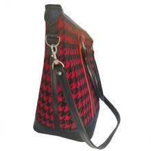 Load image into Gallery viewer, Weekender Travel Bag - Black &amp; Red Herringbone
