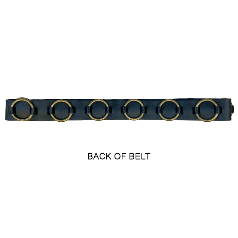 Ring-Around Belt - Black with Antique Brass