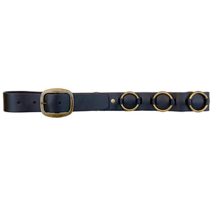 Ring-Around Belt - Black with Antique Brass