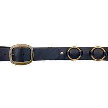 Load image into Gallery viewer, Ring-Around Belt - Black with Antique Brass
