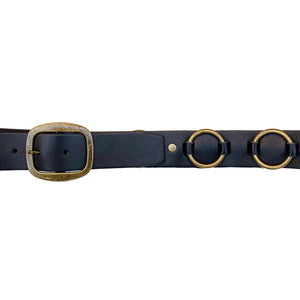 Ring-Around Belt - Black with Antique Brass