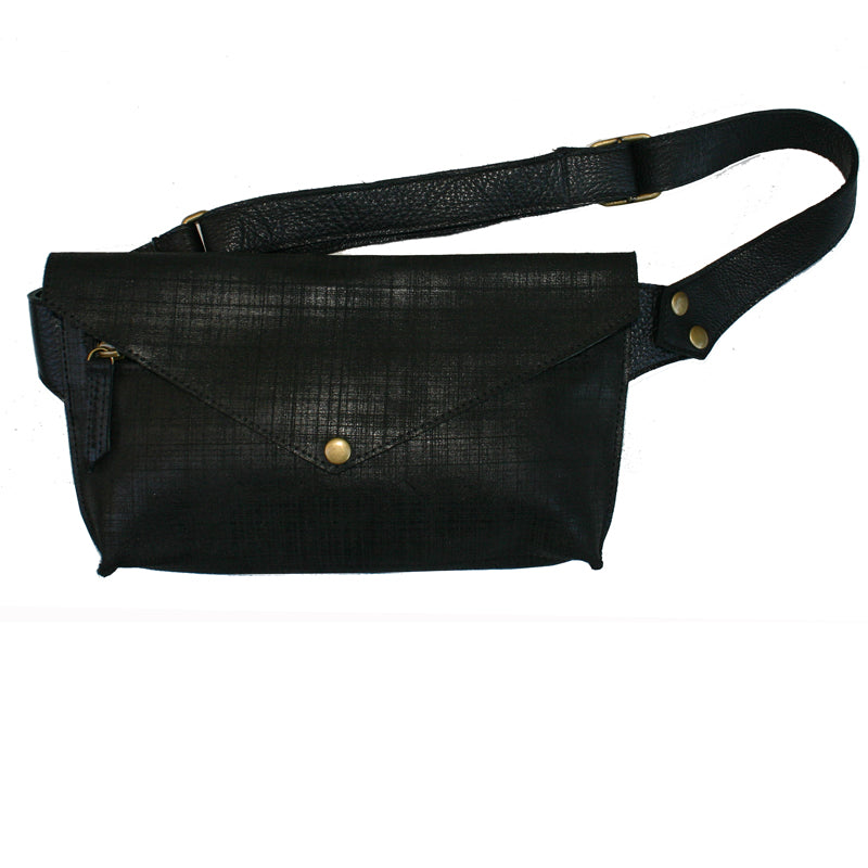 Seam-Out Fanny Pack - Black Matte Crosshatch