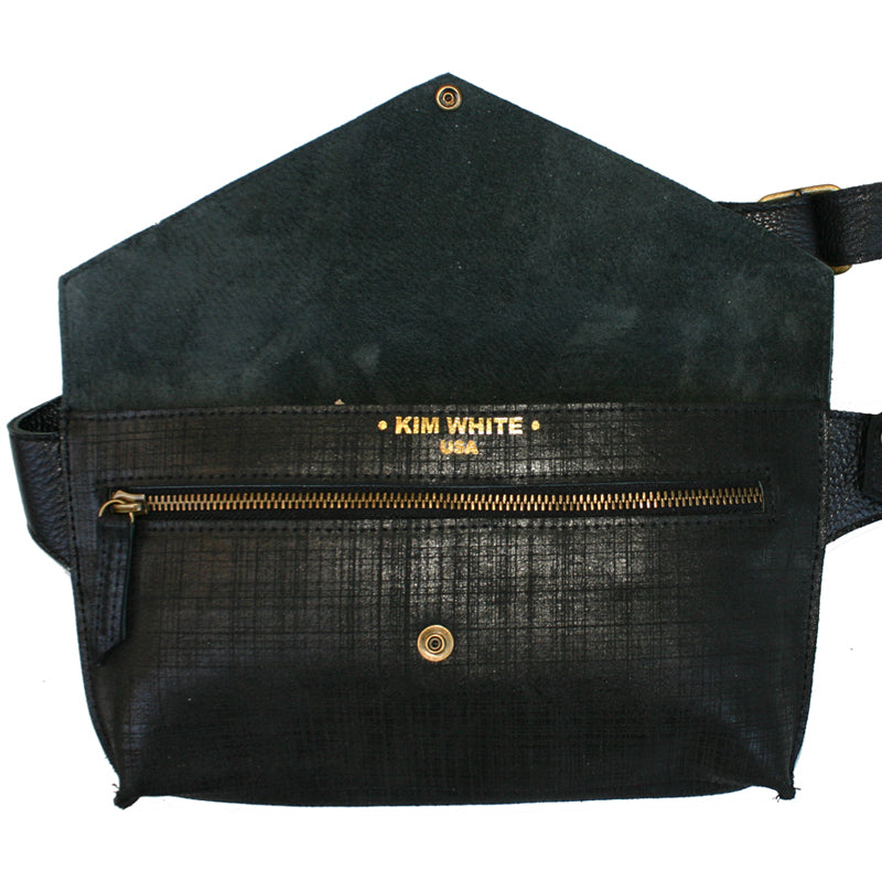 Seam-Out Fanny Pack - Black Matte Crosshatch