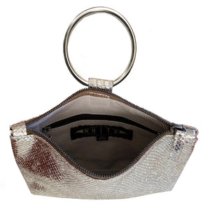 Ring Wristlet - Silver Snake Metallic