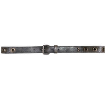 Load image into Gallery viewer, Skinny Grommet Belt - Antique Silver Metallic
