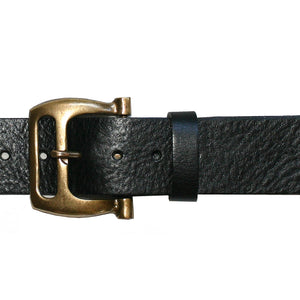Slotted Buckle -Black wAntique Brass