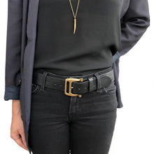 Load image into Gallery viewer, Slotted Buckle -Black wAntique Brass
