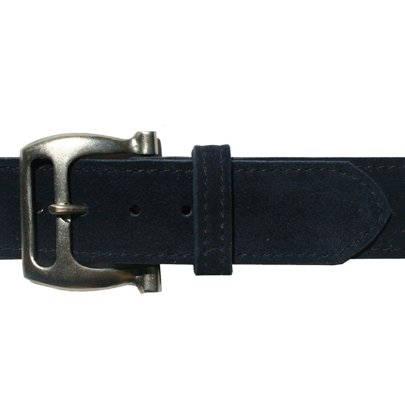 Slotted Buckle - Navy Suede