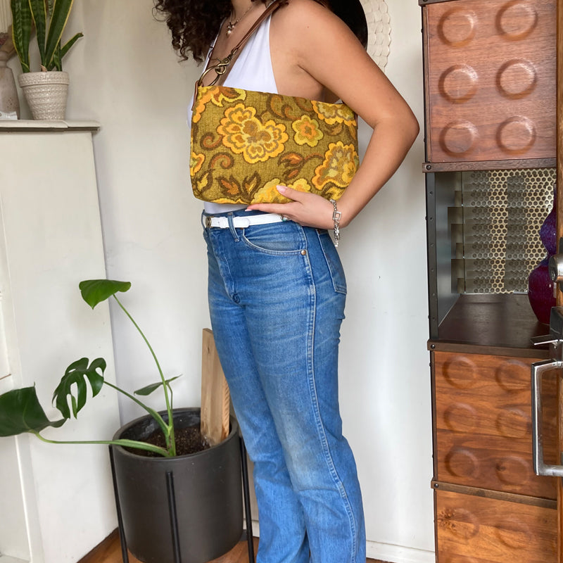 Slouchy Bag - Vintage Yellow Floral
