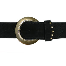 Load image into Gallery viewer, Stepped Waist Belt - Black Suede

