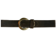 Load image into Gallery viewer, Stepped Waist Belt - Brown Suede
