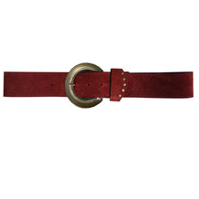 Load image into Gallery viewer, Stepped Waist Belt - Burgundy Suede
