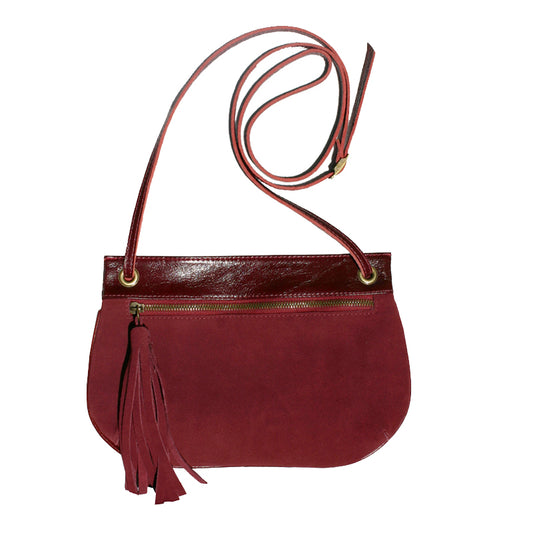 Tassel Bag - Burgundy Suede