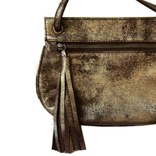 Load image into Gallery viewer, Tassel Bag - Dull Brown Metallic
